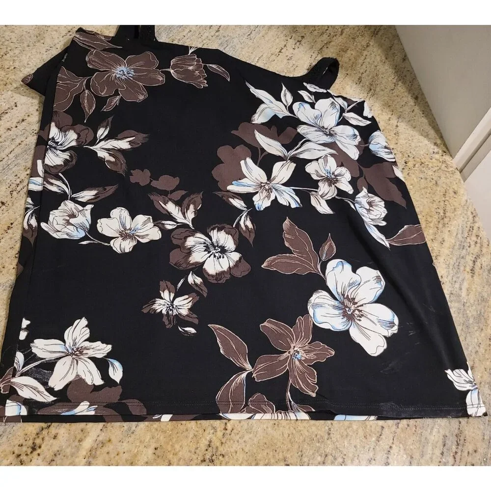 White House Black Market Sz L Dress Black Floral Sheath Embellished Romantic - Picture 13 of 16